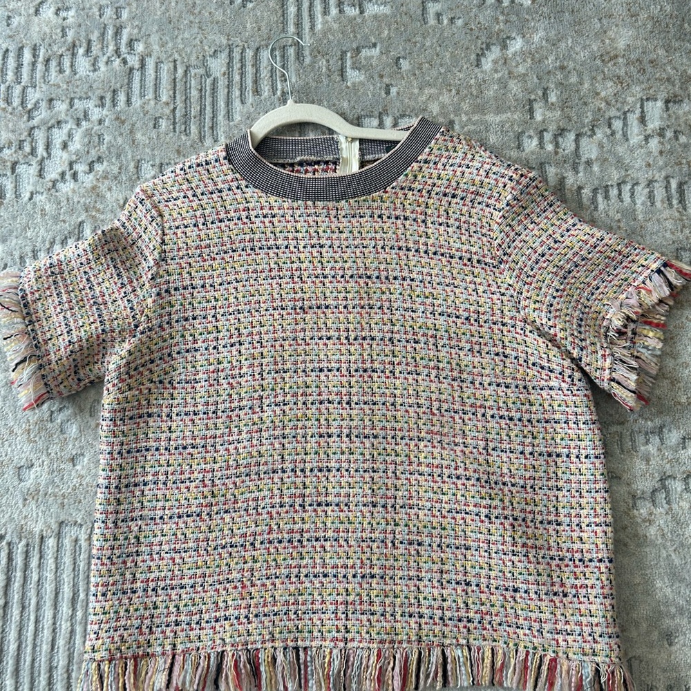 Zara Multicolor Tweed with Fringe, size medium